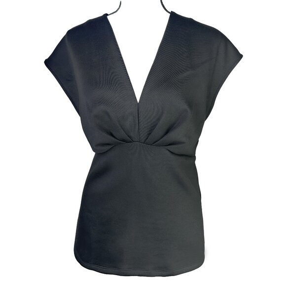 NWT Banana Republic V Neck Pleated Scuba Top - Picture 1 of 4